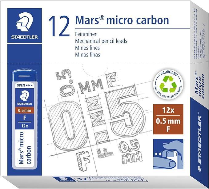 Mine Mars micro carbon confezione da 12 blister x 12 mine 0.5mm F