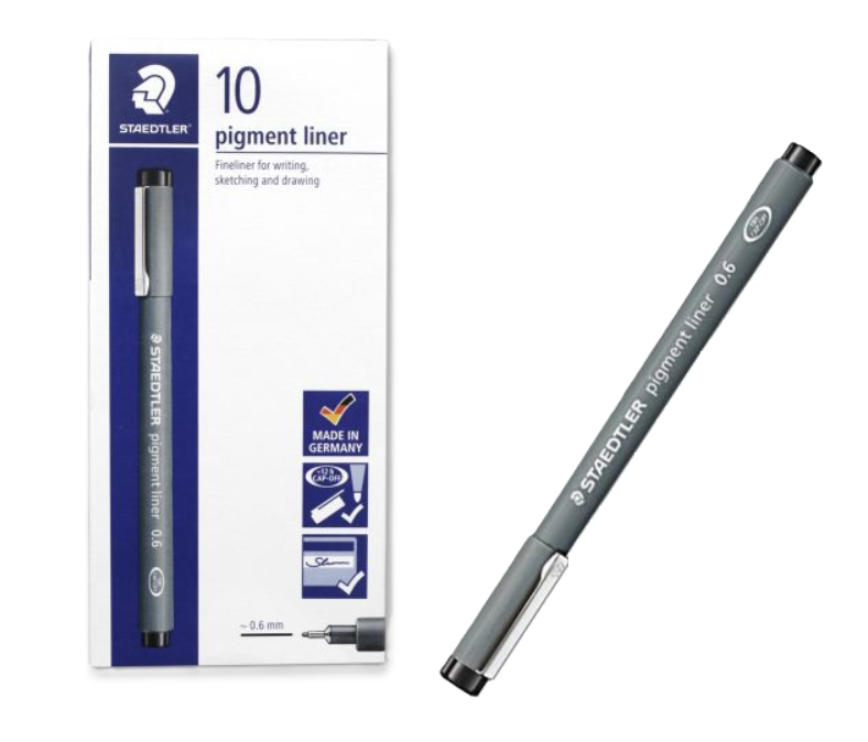 Penna Stadtler Pigment Liner nero 308 0.6mm confezione da 10