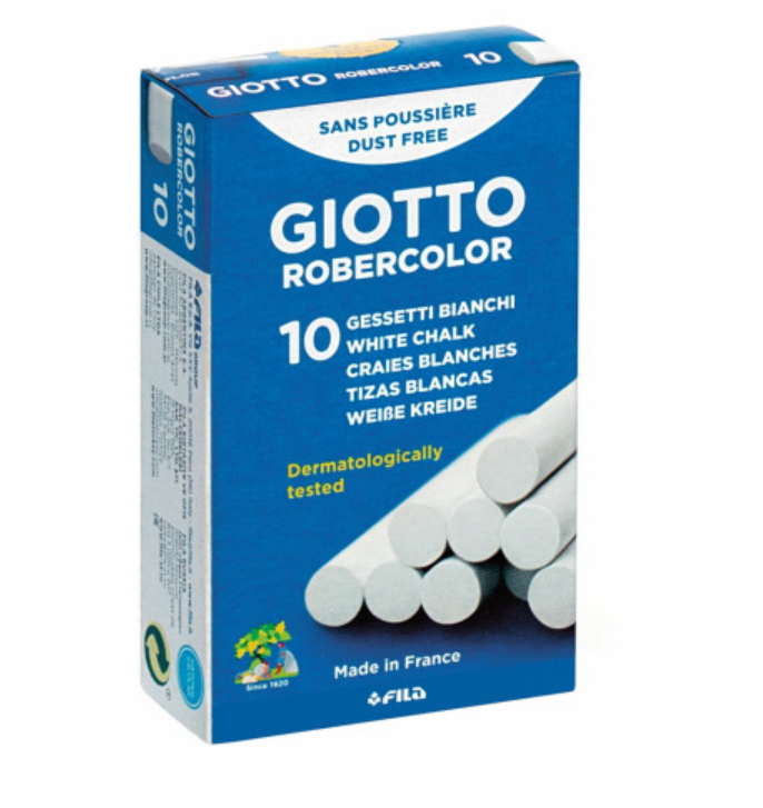 Gessetti Giotto robercolor bianchi confezione da 10