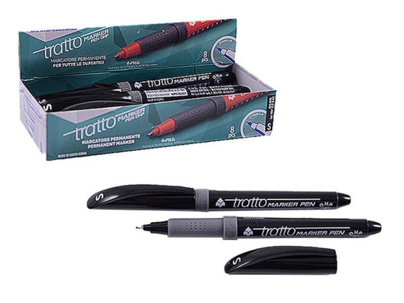 Marcatore Tratto marker pen ohp SF nero confezione da 8