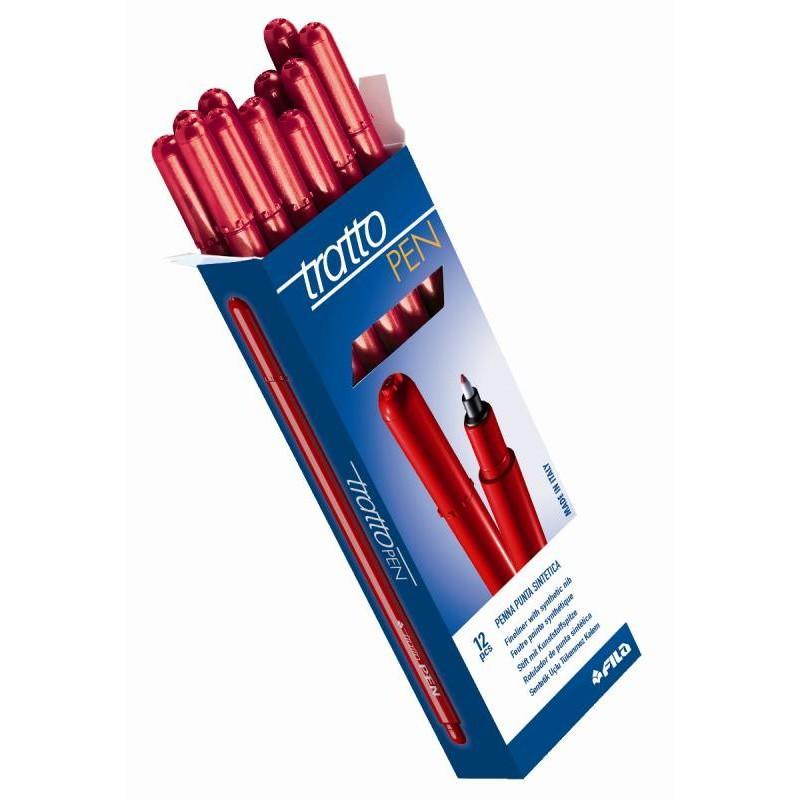 Penna Tratto pen metal rosso confezione da 12
