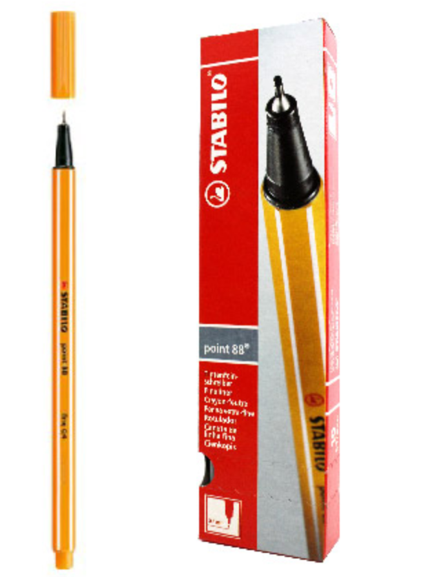 Penna Stabilo point 88 arancione confezione da 10