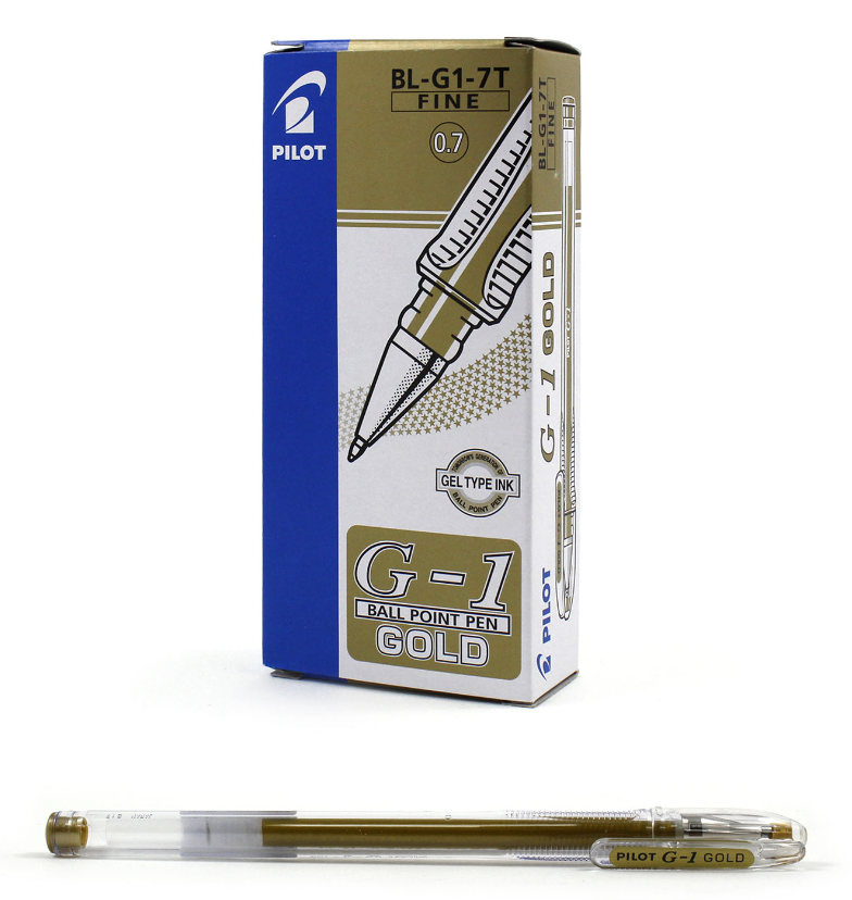 Penna Pilot roller G-1 oro 0.7mm confezione da 12