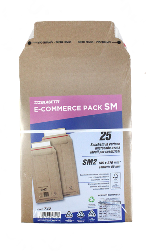 E-commerce Pack SM2 185x270x50 mm confezione da 25