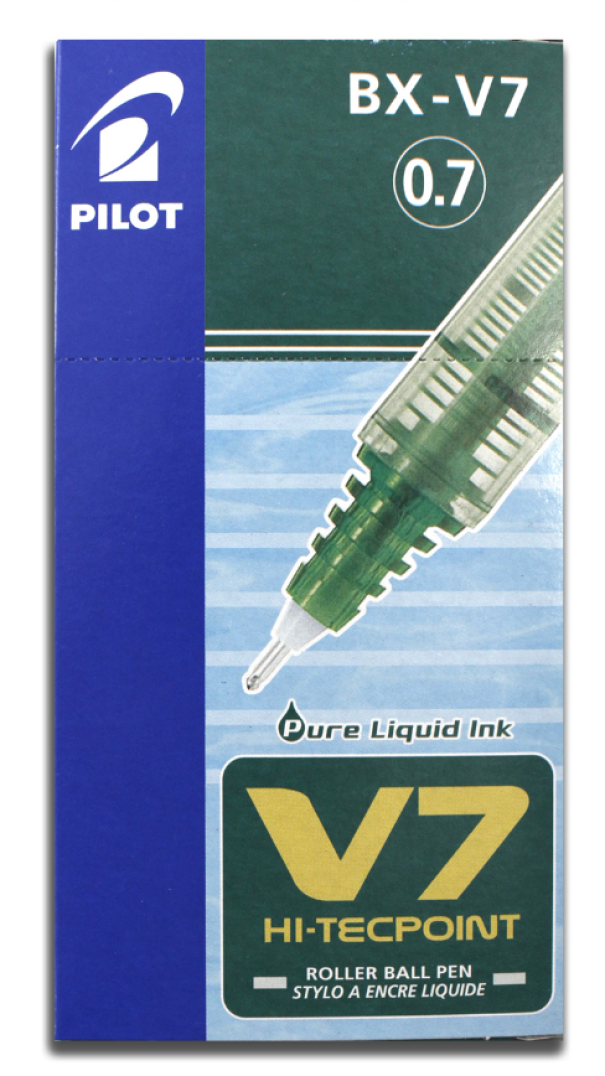 Penna roller Pilot V7 verde confezione da 12