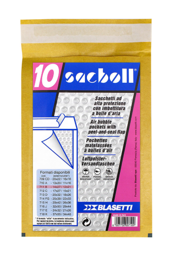 Sacchetti Sacboll imbottiti f.to 14x27 / 12x21 confezione da 10