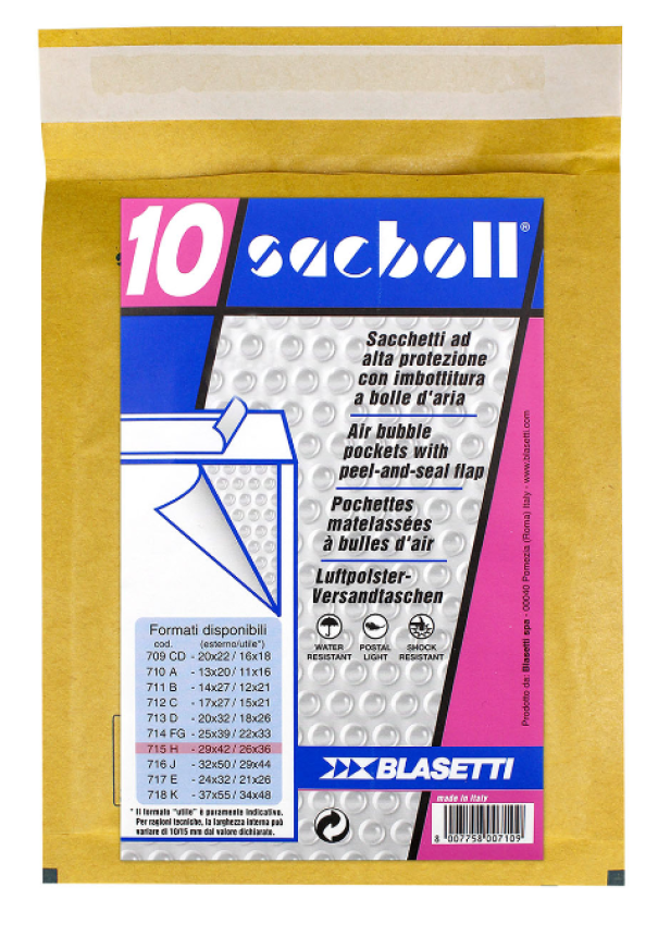 Sacchetti Sacboll imbottiti f.to 29x42 / 26x36 confezione da 10