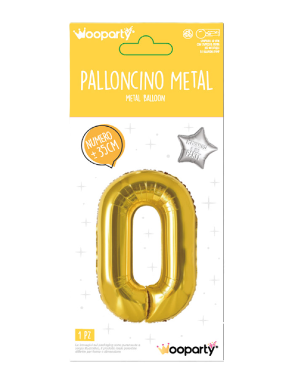 Palloncino N.0 oro metal 35cm