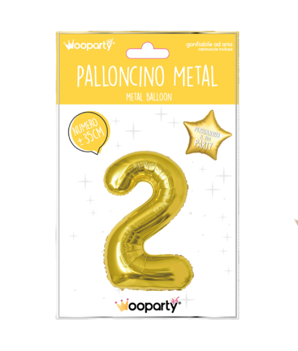 Palloncino N.2 oro metal 35cm