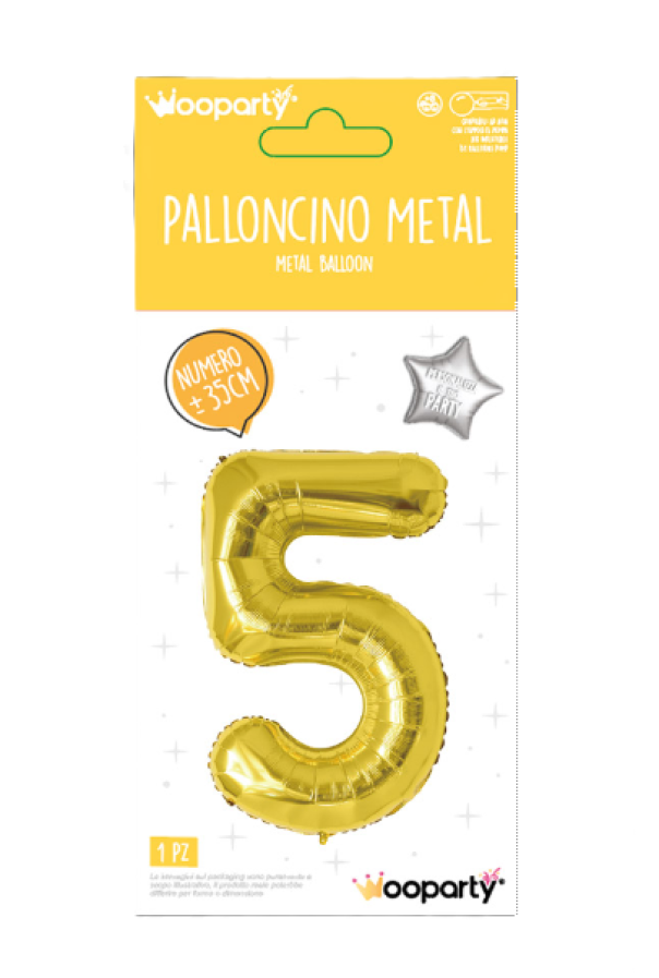 Palloncino N.5 oro metal 35cm