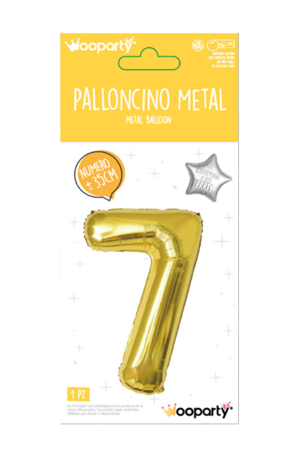 Palloncino N.7 oro metal 35cm