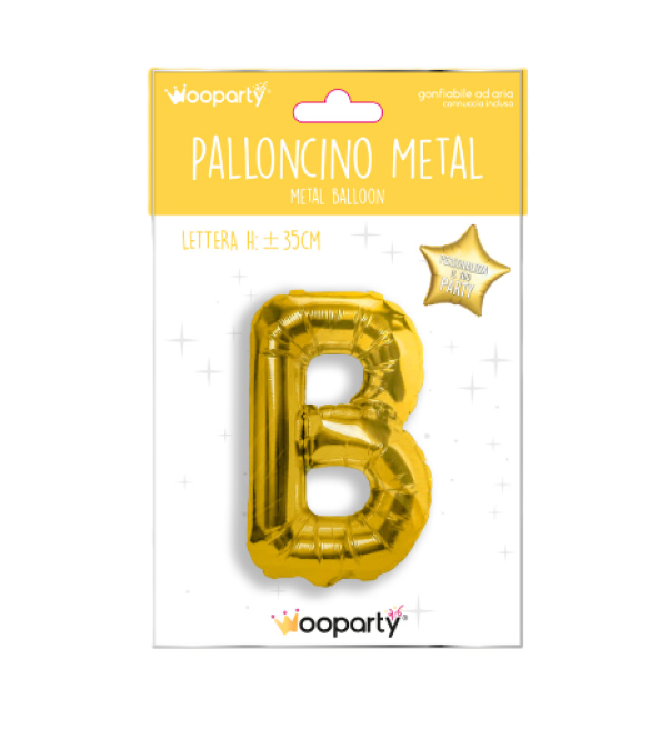 Palloncino lettera B oro metal 35cm