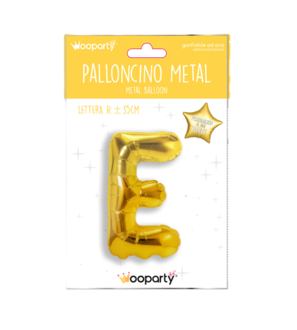 Palloncino lettera E oro metal 35cm