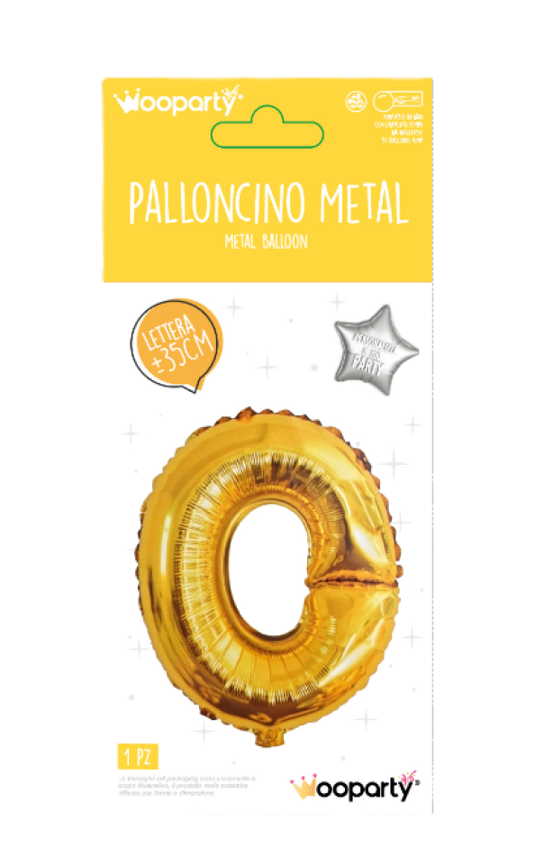 Palloncino lettera O oro metal 35cm