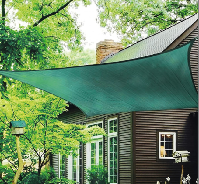 Telo Ombreggiante Verde 3x3 m – 90 g/m² con Corda Inclusa, Protezione Solare e Privacy per Giardini, Terrazze, Recinzioni