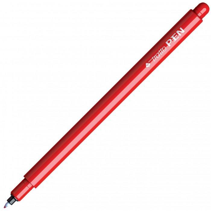 Penna Tratto pen metal rosso confezione da 12