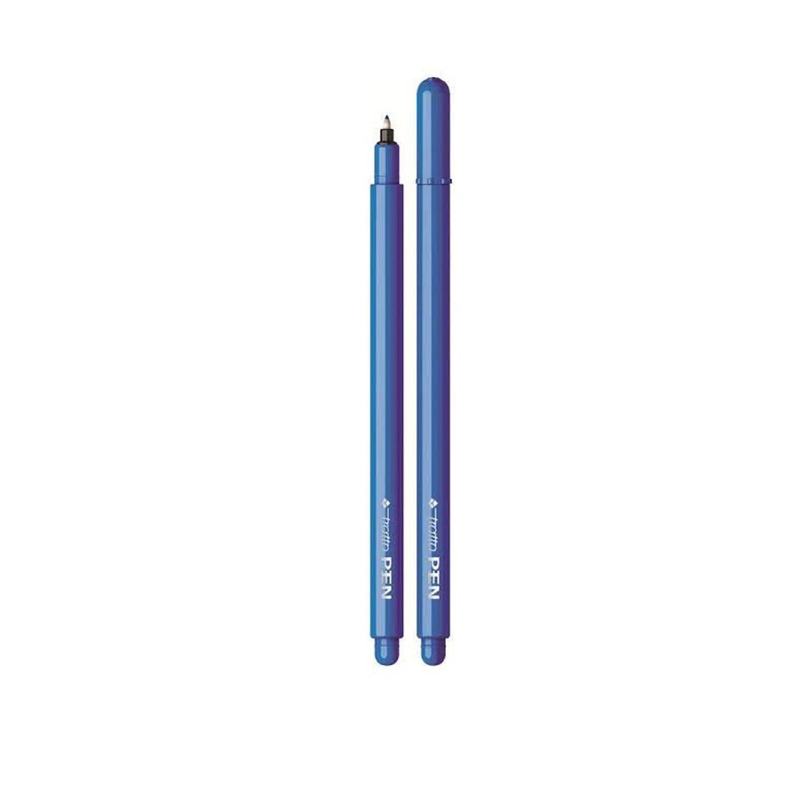 Penna Tratto pen metal blu cobalto confezione da 12