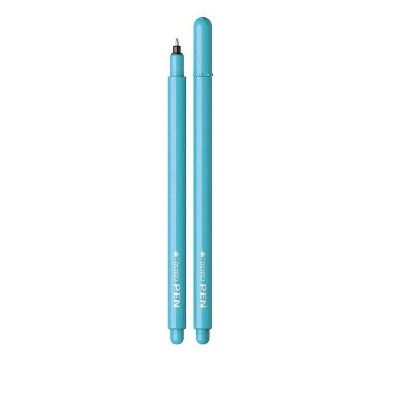 Penna Tratto pen metal azzurro cielo confezione da 12