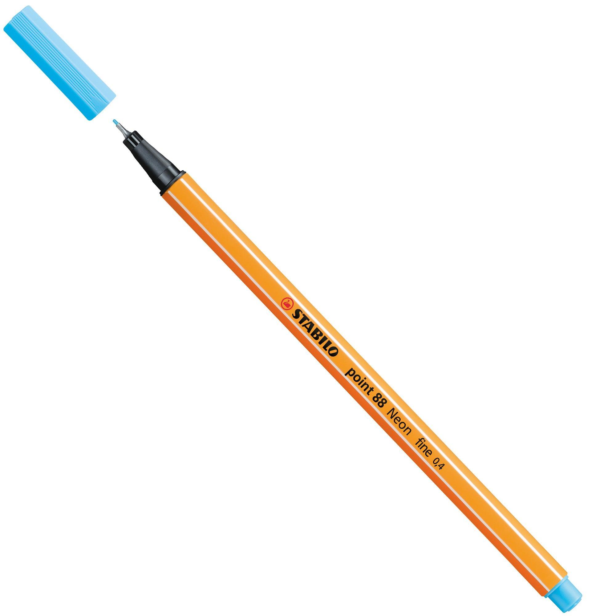 Penna Stabilo point 88 neon azzurro confezione da 10
