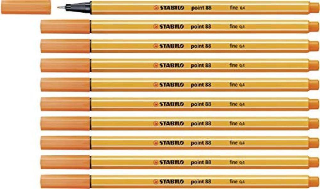 Penna Stabilo point 88 neon arancione confezione da 10