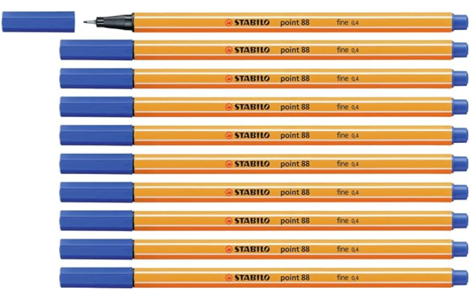 Penna Stabilo point 88 blu confezione da 10