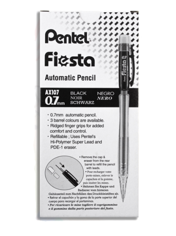 Portamina automatico Pentel Fiesta fusto Nero 0.7mm confezione da 12
