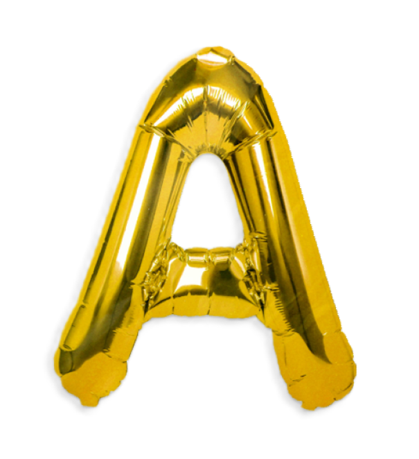 Palloncino lettera A oro metal 35cm