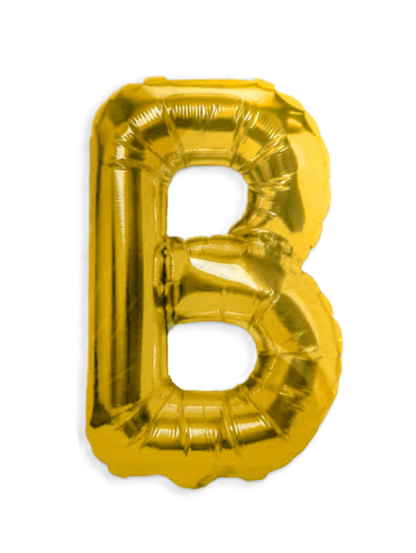 Palloncino lettera B oro metal 35cm