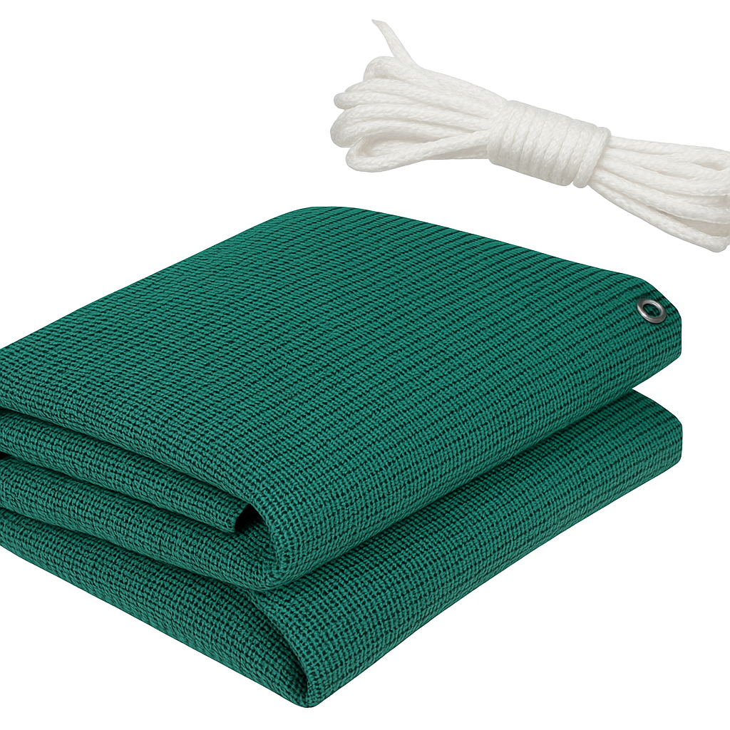 Telo Ombreggiante Verde 3x3 m – 90 g/m² con Corda Inclusa, Protezione Solare e Privacy per Giardini, Terrazze, Recinzioni