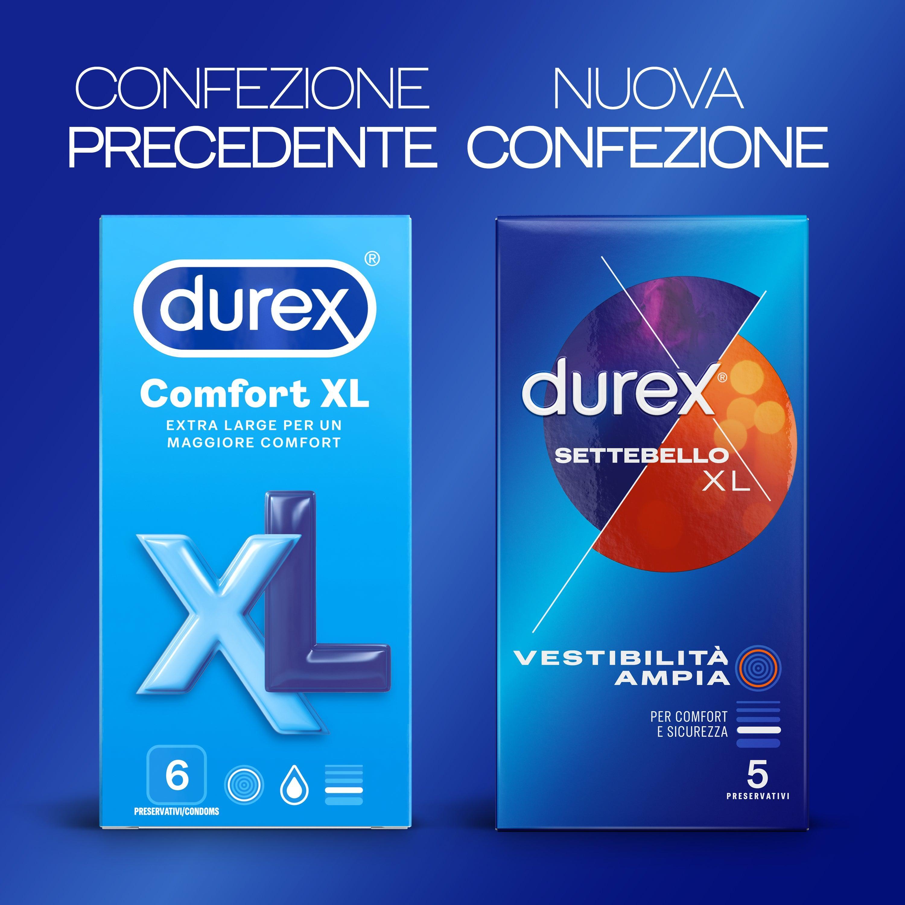 Preservativi Durex settebello XL confezione da 5