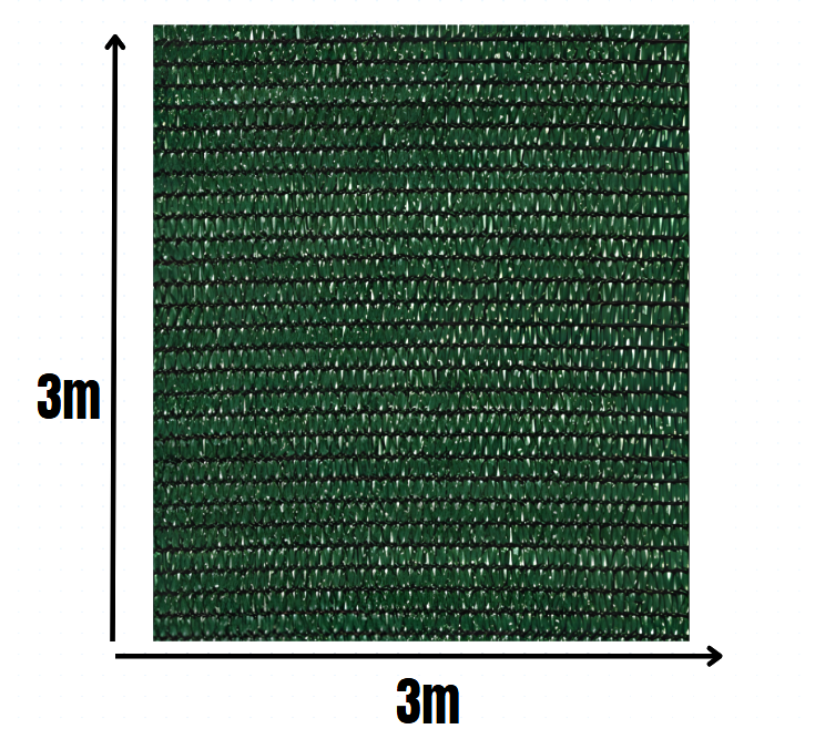 Telo Ombreggiante Verde 3x3 m – 90 g/m² con Corda Inclusa, Protezione Solare e Privacy per Giardini, Terrazze, Recinzioni