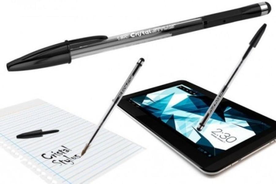 Penna sfera Bic Cristal Stylus Tablet Touch Screens blister 2 penne Blu/Nero
