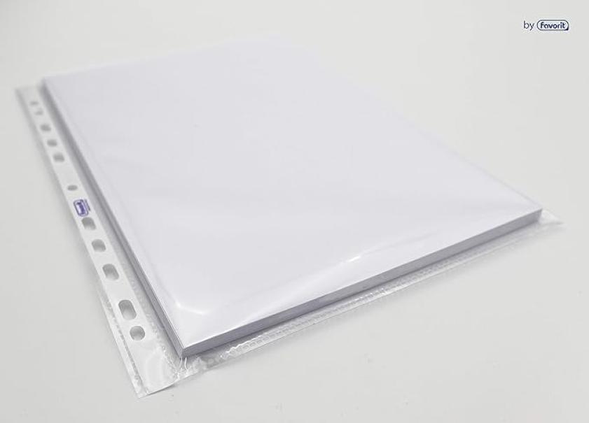 Buste a foratura trasparenti Favorit finitura a buccia formato 22x30 confezione da 50