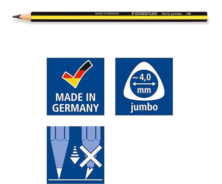 Matite in grafite Staedtler Noris Jumbo 119 HB 2 confezione da 48