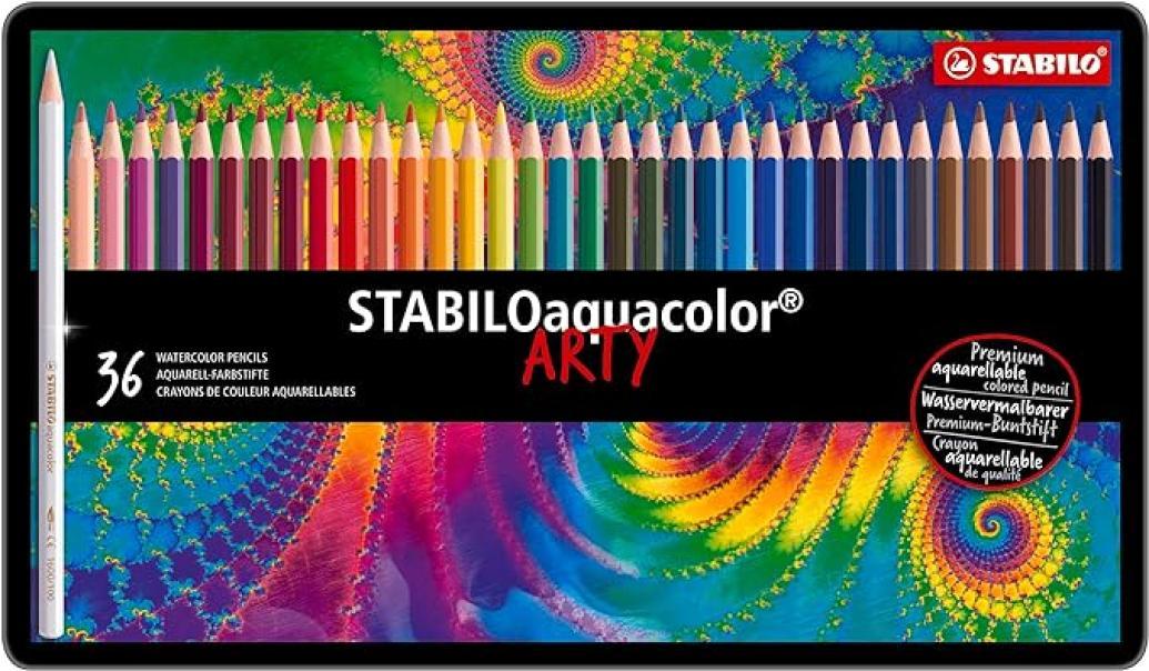 Matita colorata acquerellabile Stabilo aquacolor confezione da 36