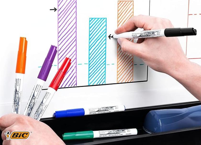 Marcatore Bic Velleda Medium blu confezione da 12