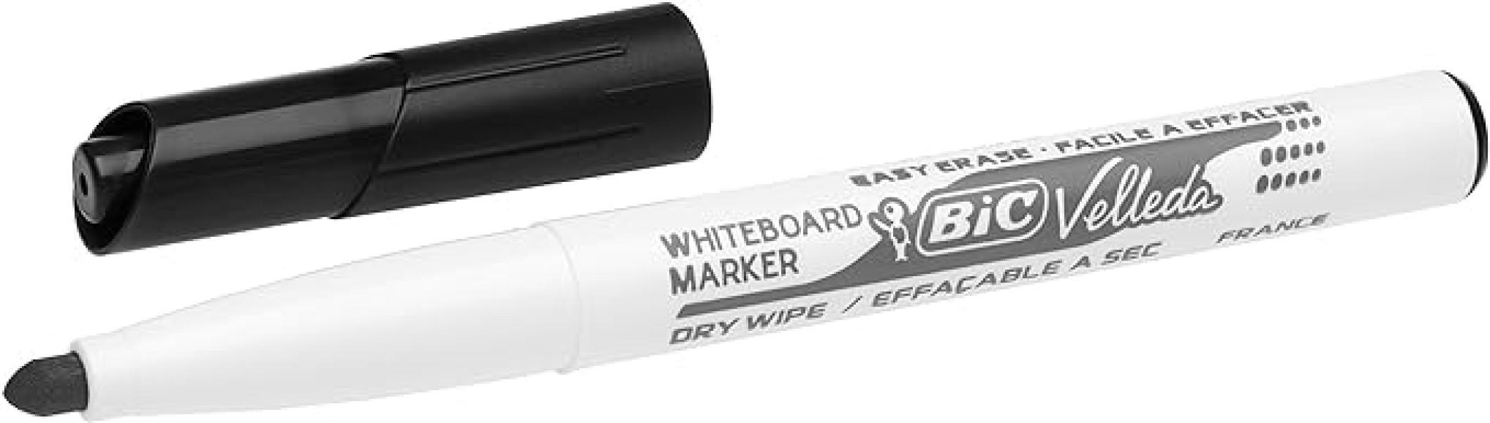 Marcatore Bic Velleda Medium nero confezione da 12