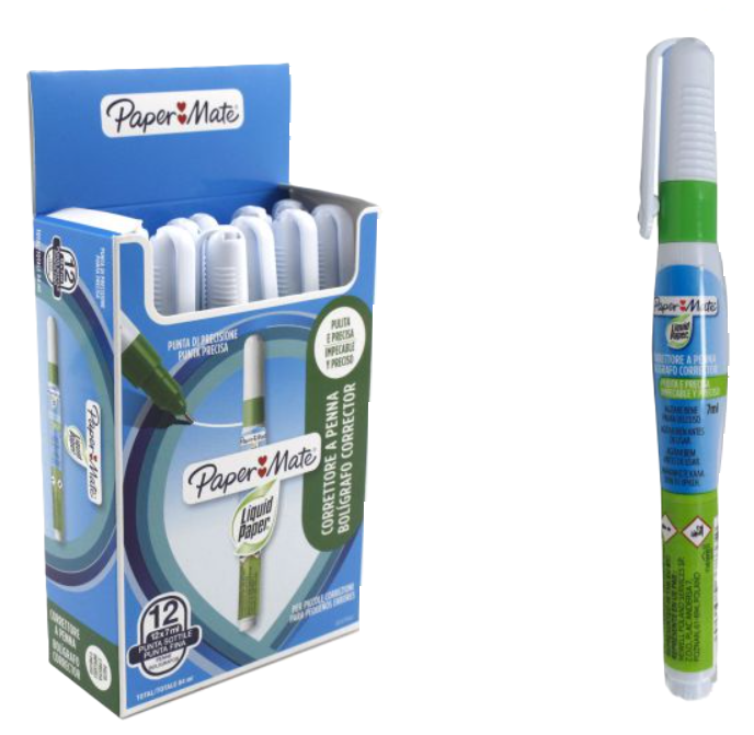 Correttore a penna Paper Mate 7ml confezione da 12