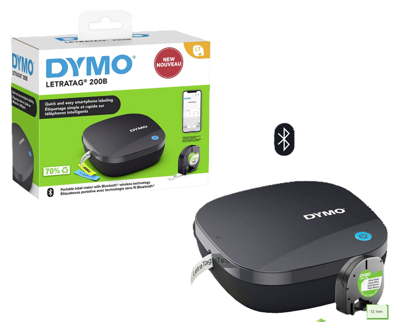 Etichettatrice Dymo letratag 200 con etichetta bianca inclusa