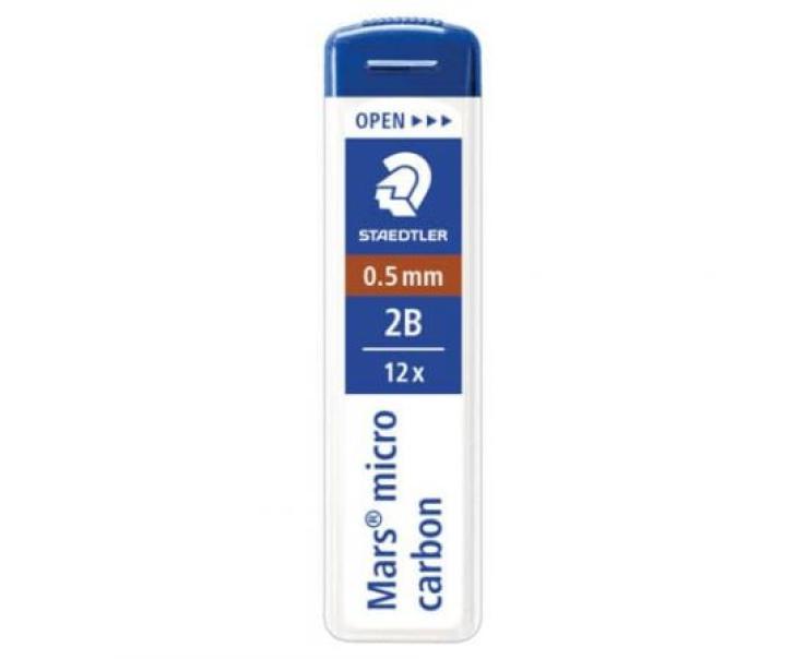 Mine Mars micro carbon confezione da 12 blister x 12 mine 0.5mm 2B