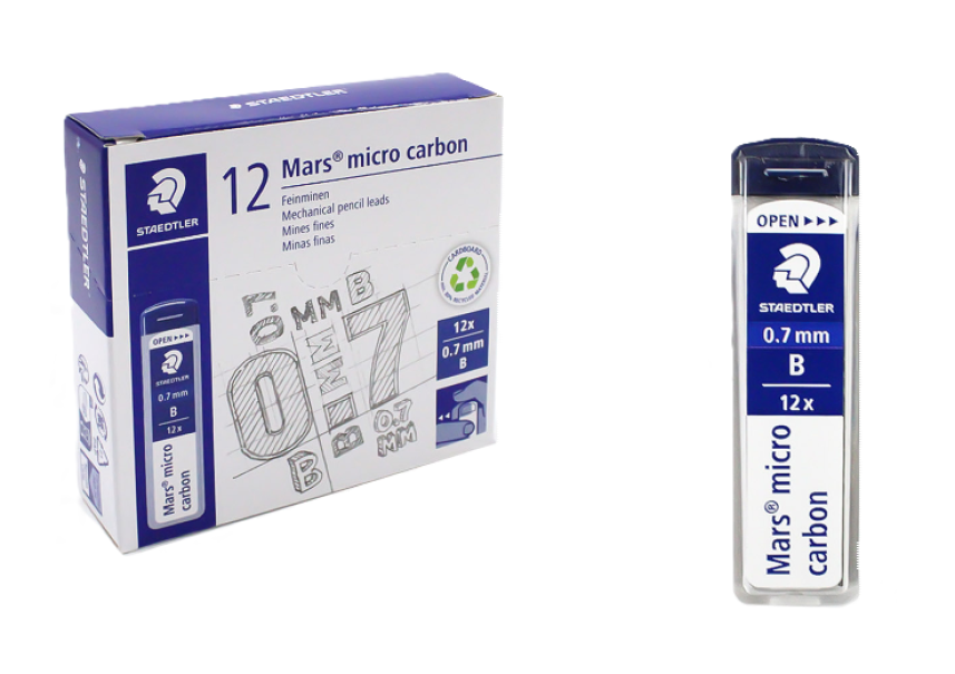 Mine Mars micro carbon confezione da 12 blister x 12 mine 0.7mm B