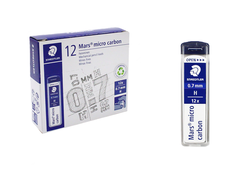 Mine Mars micro carbon confezione da 12 blister x 12 mine 0.7mm H
