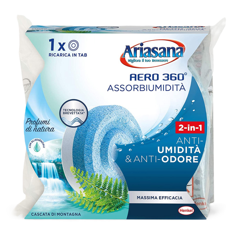 Ricarica assorbiumiditu00e0 Ariasana aero 360u00b0 cascata di montagna