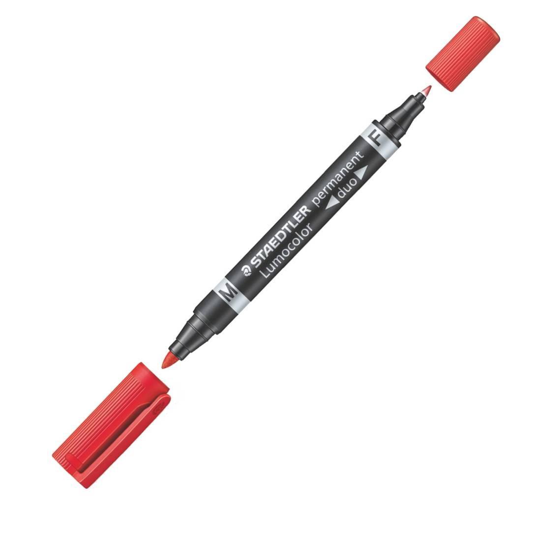 Marcatore 2 punte Staedtler Lumocolor 348 Rosso confezione da 10