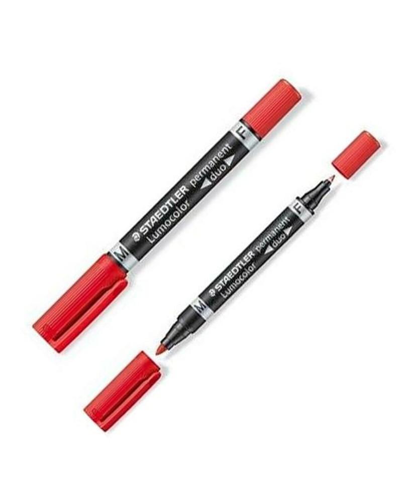 Marcatore 2 punte Staedtler Lumocolor 348 Rosso confezione da 10