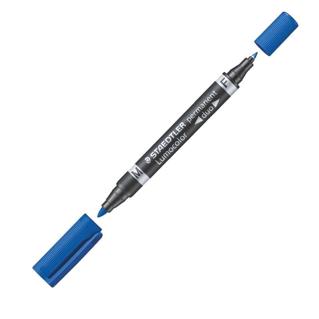 Marcatore 2 punte Staedtler Lumocolor 348 Blu confezione da 10