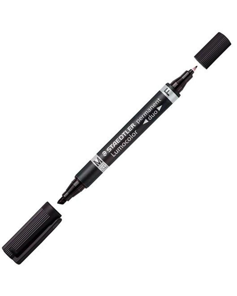 Marcatore 2 punte Staedtler Lumocolor 348 nero confezione da 10