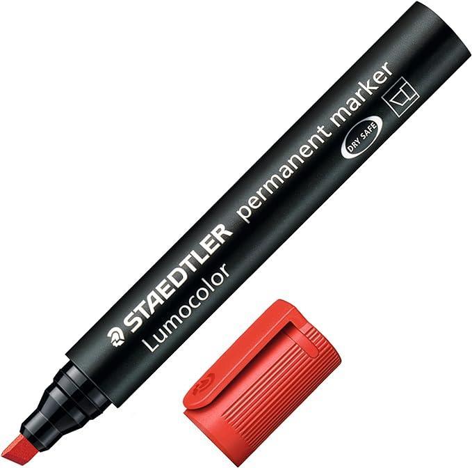 Marcatore Staedtler Lumocolor 350 Rosso p. scalpello confezione da 10