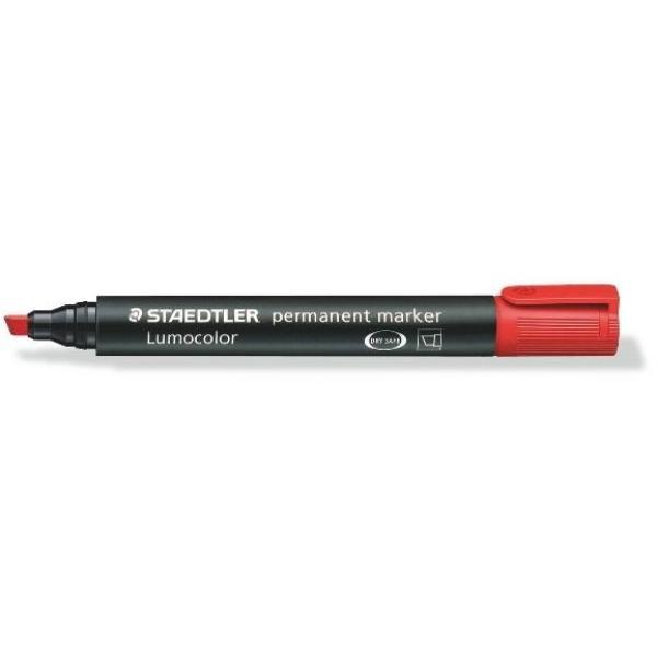 Marcatore Staedtler Lumocolor 350 Rosso p. scalpello confezione da 10