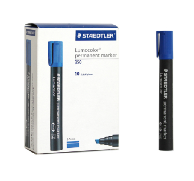 Marcatore Staedtler Lumocolor 350 Blu p. scalpello confezione da 10